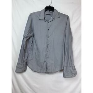 John Varvatos Men's Diamond Print Button Up Shirt French Cuff Dressy - L